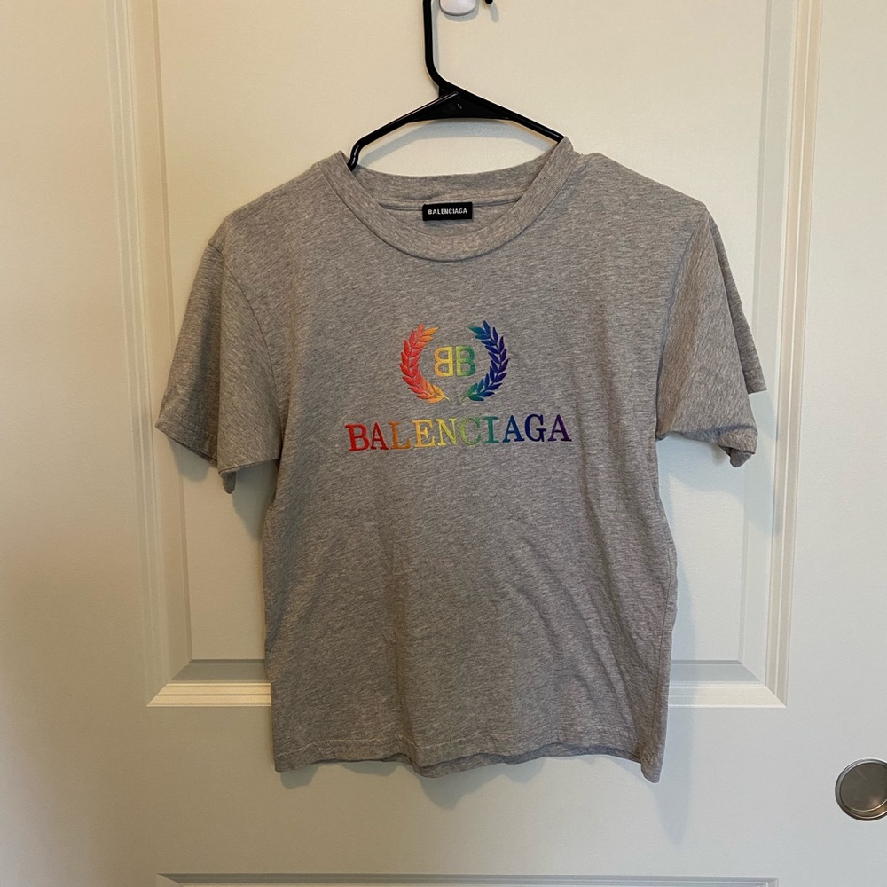 Balenciaga kids size 10 shirt. Never worn. Multi color embroidered.